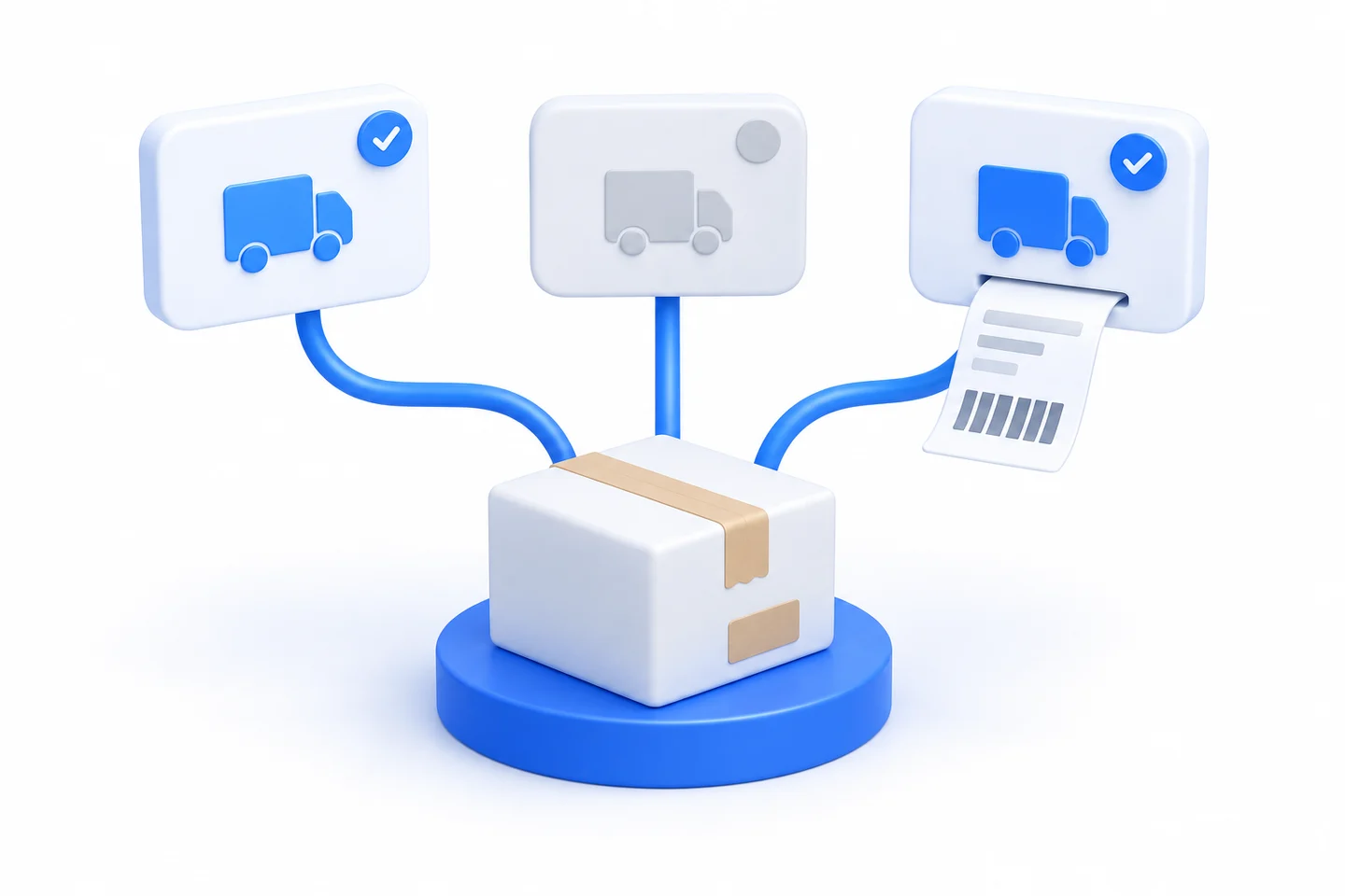 One parcel connected through a single API to multiple shipping service options